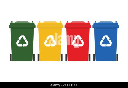 Bunte Papierkorb zum Recycling, Vektorgrafik Stock Vektor