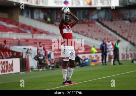 MIDDLESBROUGH, ENGLAND. 4. SEPTEMBER 2020 Middlesbroughs Anfernee Dijksteel während des Carabao Cup Spiels zwischen Middlesbrough und Shrewsbury Town im Riverside Stadium, Middlesbrough. (Kredit: Mark Fletcher, Mi News) Kredit: MI Nachrichten & Sport /Alamy Live Nachrichten Stockfoto