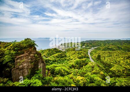 Der Blick vom Mount NOKOGIRI in Chiba, Japan Stockfoto