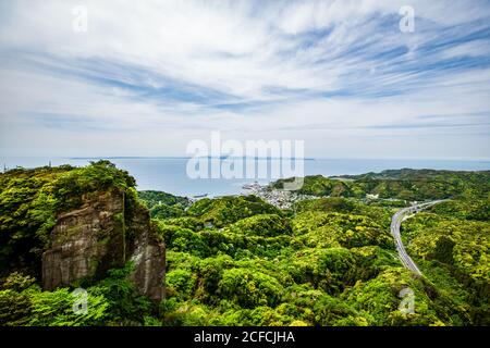 Der Blick vom Mount NOKOGIRI in Chiba, Japan Stockfoto