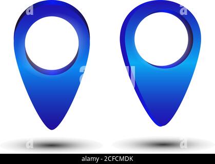 3D-Kartenzeiger-Pin isoliert Stock Vektor