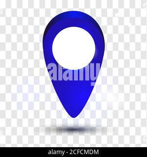 3D-Kartenzeiger-Pin isoliert Stock Vektor