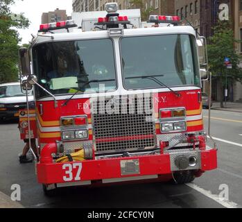Die Vorderseite eines New York City Feuerwehrwagens, New York City, USA Stockfoto