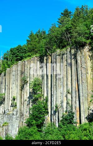 Naturdenkmal "Orgelpfeifen", Basaltsäulen am Scheibenberg, Scheibenberg, Erzgebirge, Sachsen, Deutschland Stockfoto