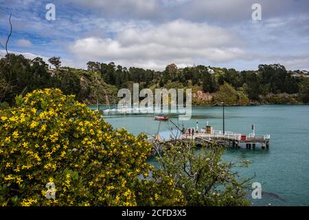 Bucht mit Booten Diamond Habour Stockfoto