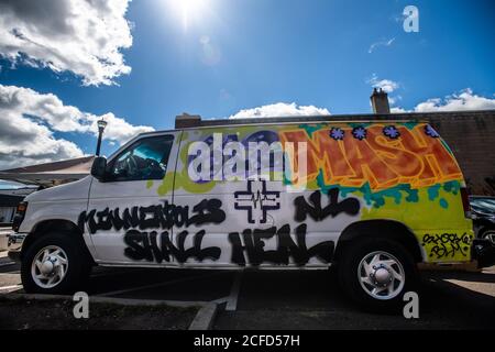 Minneapolis, MN, USA. September 2020. Eine allgemeine Ansicht des George Floyd Gedächtnisses und der umgebenden Gegend, in der George Floyd nahe 38. Straße und Chicago Allee am 4. September 2020 in Minneapolis, Minnesota getötet wurde. ( Credit: Chris Tuite/Image Space/Media Punch)/Alamy Live News Stockfoto