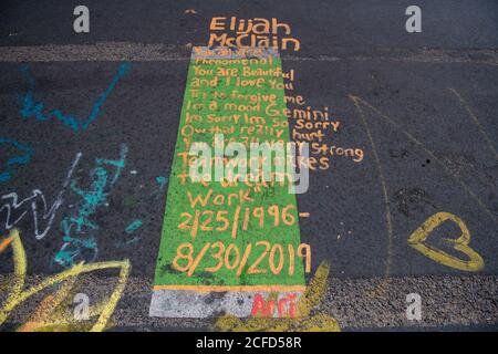Minneapolis, MN, USA. September 2020. Eine allgemeine Ansicht des George Floyd Gedächtnisses und der umgebenden Gegend, in der George Floyd nahe 38. Straße und Chicago Allee am 4. September 2020 in Minneapolis, Minnesota getötet wurde. ( Credit: Chris Tuite/Image Space/Media Punch)/Alamy Live News Stockfoto