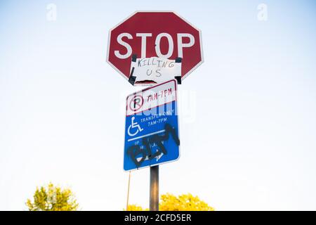 Minneapolis, MN, USA. September 2020. Eine allgemeine Ansicht des George Floyd Gedächtnisses und der umgebenden Gegend, in der George Floyd nahe 38. Straße und Chicago Allee am 4. September 2020 in Minneapolis, Minnesota getötet wurde. ( Credit: Chris Tuite/Image Space/Media Punch)/Alamy Live News Stockfoto