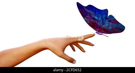 Mixed Reality verbindet reale und virtuelle Welten miteinander Stockfoto