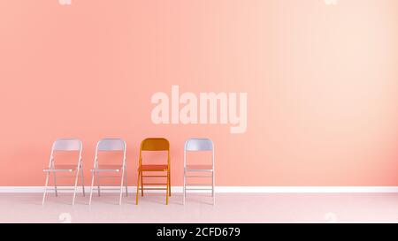 Business Einstellung Recruiting Konzept mit Special Chair Art Stockfoto