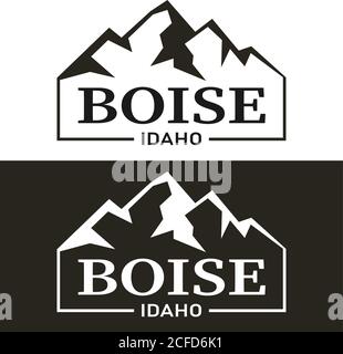 Boise City, Idaho, Logo-Design. vektor-Kunst. Großes Logo mit Vintage-Buchstaben mit schönem weißen Hintergrund Stock Vektor