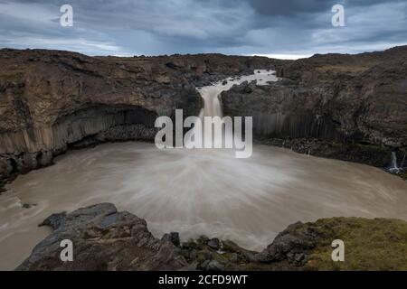 Aldeyjarfoss Wasserfall, Skjalfandafljot, Norourland eystra, Pingeyjarsveit, Island Stockfoto