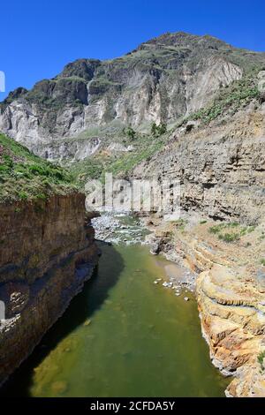 In der Schlucht des Rio Colca, Colca Canyon, Arequipa Region, Peru Stockfoto