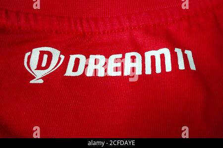 Dream11, Titelsponsor von IPL. Dream11 ist eine indische Fantasy-Sport-Plattform mit Sitz in Indien, die es Benutzern ermöglicht, Fantasy-Sport zu spielen. Stockfoto