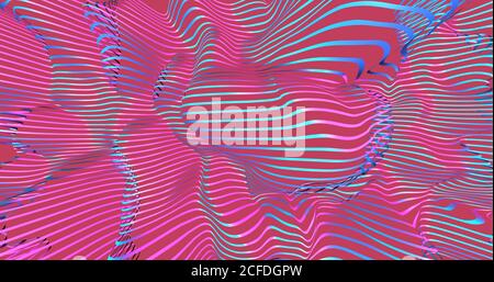 Neon Hintergrund mit fluoreszierenden flüssigen Farben. UV abstrakt blau, lila, rosa Farbe. Virtual Reality Future Design 3d Rendering 3D Illustration Stockfoto