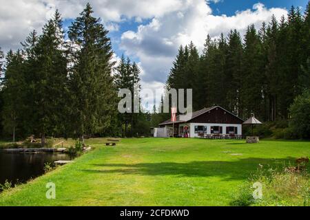 Stierhüblteich, See bei Karlstift - Wandern rund um Karlstift, Waldviertel, Österreich Stockfoto