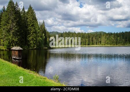 Stierhüblteich, See bei Karlstift - Wandern rund um Karlstift, Waldviertel, Österreich Stockfoto