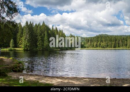 Stierhüblteich, See bei Karlstift - Wandern rund um Karlstift, Waldviertel, Österreich Stockfoto