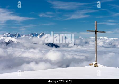 Percha, Provinz Bozen, Südtirol, Italien. Blick vom Hochnall auf die Dolomiten Stockfoto