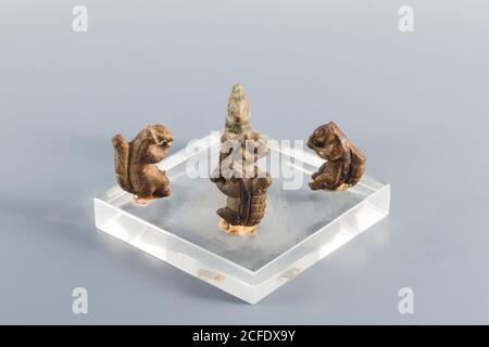Fayence Eichhörnchen Haltung, Mohenjo daro, Indus Valley Civilization Gallery, National Museum of Pakistan, Karachi, Sindh, Pakistan, Südasien, Asien Stockfoto