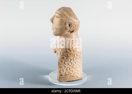 Original Priester König Statue, Mohenjo daro, Indus Valley Zivilisation (Wertsachen Gewölbe), National Museum of Pakistan, Karachi, Pakistan, Südasien, Asien Stockfoto