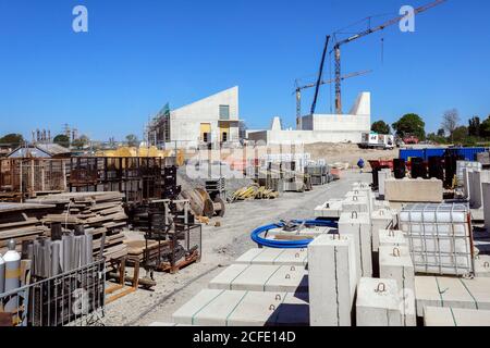 Baustelle neues Pumpwerk Oberhausen, neue Kanalisation Emscher, Emscher Umbau, Ruhrgebiet, Oberhausen, Nordrhein-Westfalen, Deutschland Stockfoto