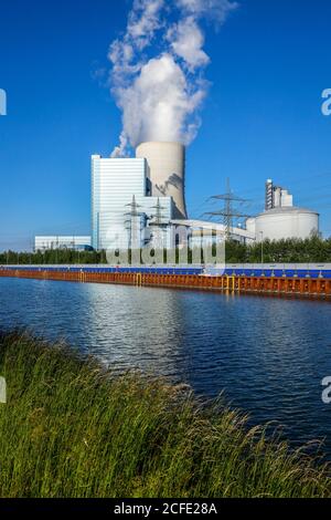 Kraftwerk Datteln 4, Kohlekraftwerk Uniper am Dortmund-Ems-Kanal, Datteln, Ruhrgebiet, Nordrhein-Westfalen, Deutschland Stockfoto