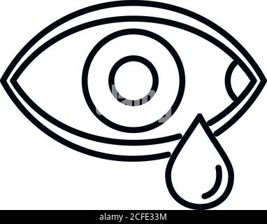 Symbol für „Stress weinende Augen“. Kontur Stress weinende Auge Vektor-Symbol für Web-Design isoliert auf weißem Hintergrund Stock Vektor