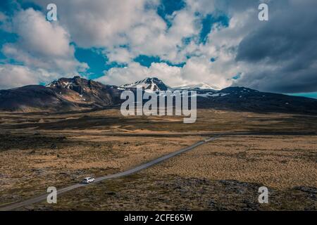 Die Berglandschaft im Snaefellsnes Nationalpark, in Island. Stockfoto