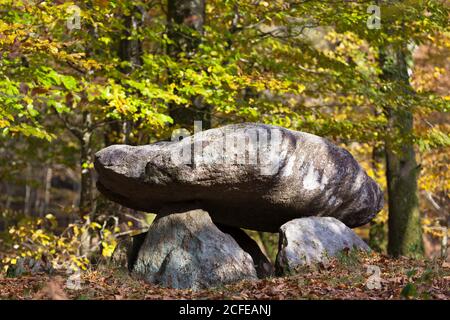 Dolmen de Roh Du Bretagne, Gemeinde La Chapelle-Neuve in Morbihan Stockfoto