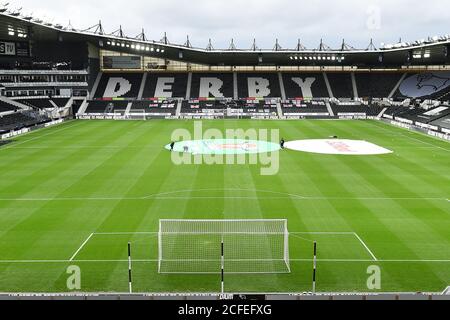 DERBY, ENGLAND. 5. SEPTEMBER Gesamtansicht des Pride Parks. Heimat von Derby County während des Carabao Cup-Spiels zwischen Derby County und Barrow im Pride Park, Derby (Credit: Jon Hobley - MI News) Stockfoto