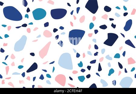 Terrazzo Nahtloses Muster. Pastellfarben. Marmor. Abstrakter Hintergrund. Stock Vektor