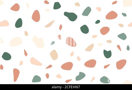 Terrazzo Boden Vektor nahtlose Muster in Pastellfarben Stock Vektor
