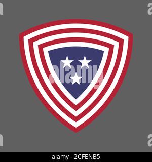 Vereinigte Staaten von Amerika USA Flagge Schild Symbol Logo Vektor Illustration. Unabhängigkeitstag. Juli. Präsidentschaftswahl Stock Vektor