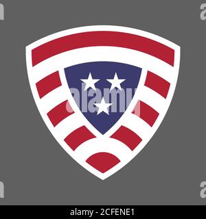 Vereinigte Staaten von Amerika USA Flagge Schild Symbol Logo Vektor Illustration. Unabhängigkeitstag. Juli. Präsidentschaftswahl Stock Vektor
