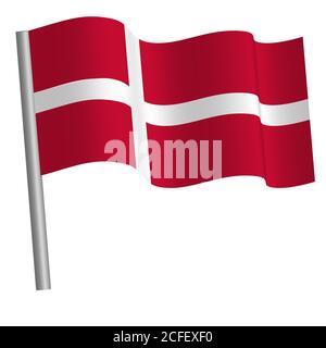 Hochwertige Flagge winkt auf einer Stange Stockfoto