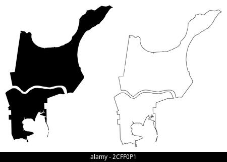 St. John the Baptist County, Louisiana (U.S.-Grafschaft, Vereinigte Staaten von Amerika, USA, U.S., US) Karte Vektor Illustration, scribble Skizze St. John the Stock Vektor