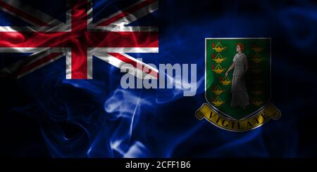 Britische Jungferninseln rauch Flagge, British Overseas Territories, Großbritannien abhängiges Gebiet flag Stockfoto