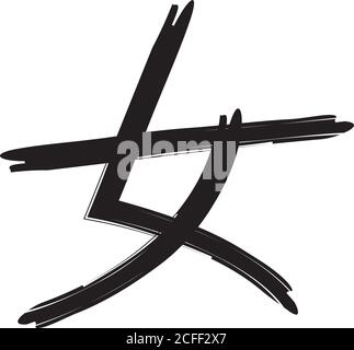 Japanische Kalligraphie Vektor-Charakter für weiblich - onna, jo Stock Vektor