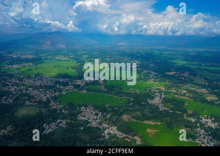 Srinagar, Jammu Kashmir Arial Blick Vom Flugfenster Stockfoto
