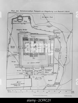 Originalunterschrift: Grundrisse des Salomonen Tempels & Umgebung nach Dr. Schick - Ort: Jerusalem ca. 1934-1939 Stockfoto