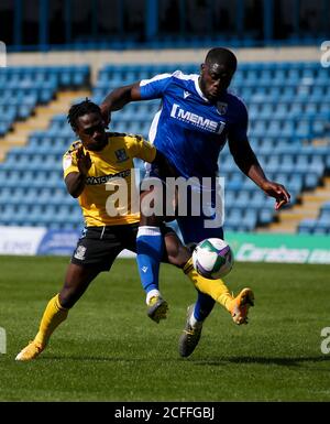 GILLINGHAM, ENGLAND. 5. SEPTEMBER 2020 John Akinde von Gillingham während des Carabao Cup Spiels zwischen Gillingham und Southend United im MEMS Priestfield Stadium, Gillingham. (Kredit: Tom West - MI News) Kredit: MI Nachrichten & Sport /Alamy Live Nachrichten Stockfoto