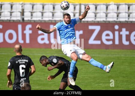 Sascha MOELDERS (TSV München 1860), Action, Duelle gegen Leroy KWADWO (WUE). Fußball 3. Liga, Toto Cup, Finale TSV München 1860-Kickers Würzburg, am 05.09.2020. Stadion an der Grünwalder Straße in München verbieten die DFL-VORSCHRIFTEN DIE VERWENDUNG VON FOTOGRAFIEN ALS BILDSEQUENZEN UND/ODER QUASI-VIDEO. Weltweite Nutzung Stockfoto