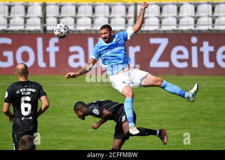 Sascha MOELDERS (TSV München 1860), Action, Duelle gegen Leroy KWADWO (WUE). Fußball 3. Liga, Toto Cup, Finale TSV München 1860-Kickers Würzburg, am 05.09.2020. Stadion an der Grünwalder Straße in München verbieten die DFL-VORSCHRIFTEN DIE VERWENDUNG VON FOTOGRAFIEN ALS BILDSEQUENZEN UND/ODER QUASI-VIDEO. Weltweite Nutzung Stockfoto