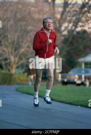 Jimmy Carter Joggen ca. 20. November 1978 Stockfoto