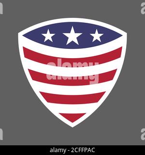 Vereinigte Staaten von Amerika USA Flagge Schild Symbol Logo Vektor Illustration. Unabhängigkeitstag. Juli. Präsidentschaftswahl Stock Vektor