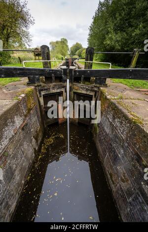 Lock 2 auf dem Montgomery Canal in Shropshire UK Stockfoto