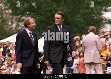 Jimmy Carter und John Fraser Premierminister von Australien Ca. 22. Juni 1977 Stockfoto