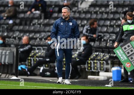 DERBY, ENGLAND. SEPTEMBER 5TH Barrow Manager, David Dunn während des Carabao Cup-Spiels zwischen Derby County und Barrow im Pride Park, Derby (Kredit: Jon Hobley - MI News) Kredit: MI News & Sport /Alamy Live News Stockfoto