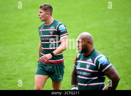 Leicester Tigers' Freddie Steward (links) und Nemani Nadolo während des Gallagher Premiership-Spiels in der Welford Road, Leicester. Stockfoto